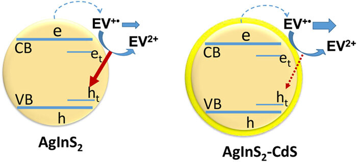 Managing photoinduced electron transfer in AgInS2–CdS heterostructures